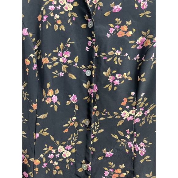 Vintage MISS DORBY Button Down Maxi Dress Floral Print w/Ties Size 12 Cottage - Picture 14 of 14